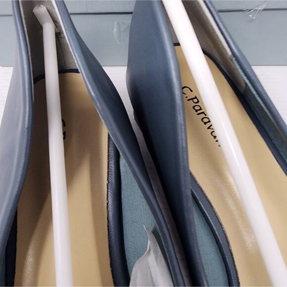 C. Paravano Teal Blue Low Heels Block Heel Pointed Toe Women's Size 9  New - Picture 7 of 11